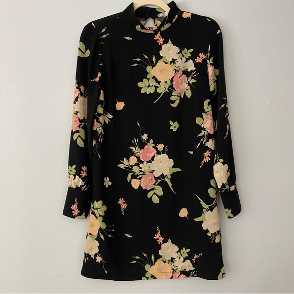 NWOT Leith Floral Print Mock Neck Shift Dress - Picture 3 of 12